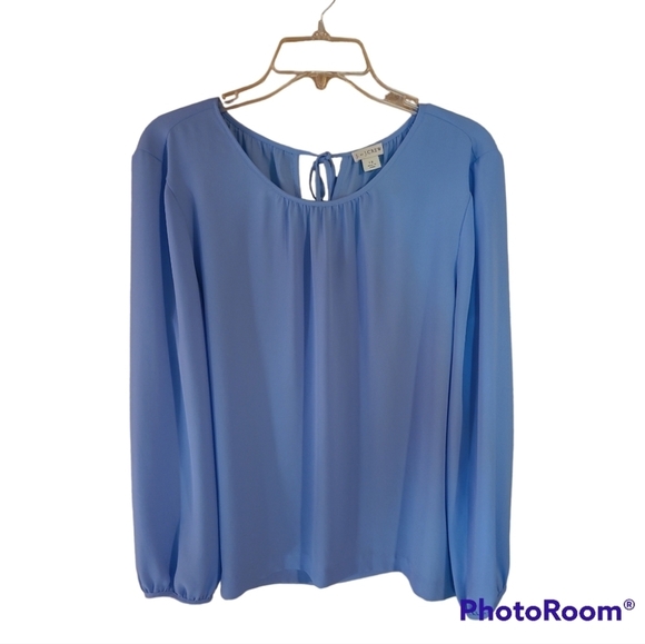 J by J Crew* Blue Blouse* Lightweight Polyester* Sz 12 - Picture 1 of 5